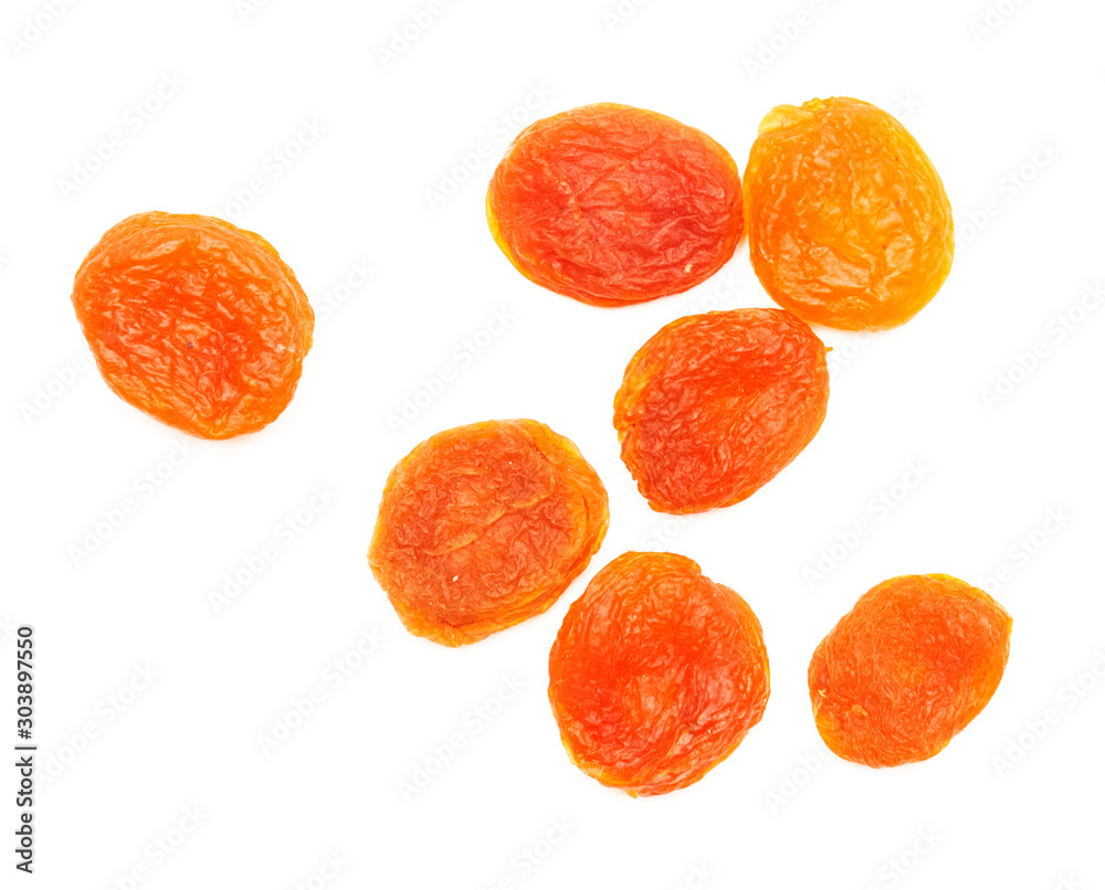 Dried apricots on a white background. Dried fruit. Isolate. Dried apricots on a white background. Dried fruit. Isolate.
