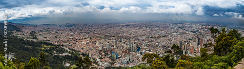 Panoramic view of Bogota city from Montserrat Hill