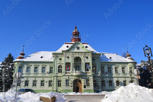 Town house under the snow