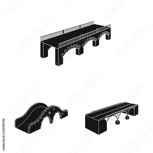 Vector design of construct and side logo. Set of construct and architecture vector icon for stock.