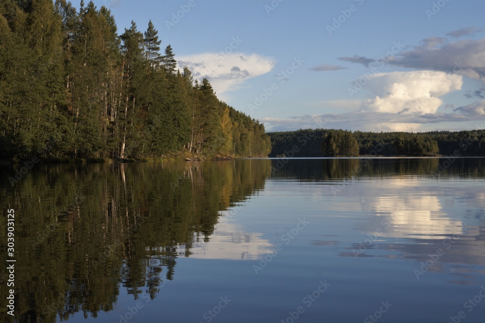 beautiful lake scenery in Sweden