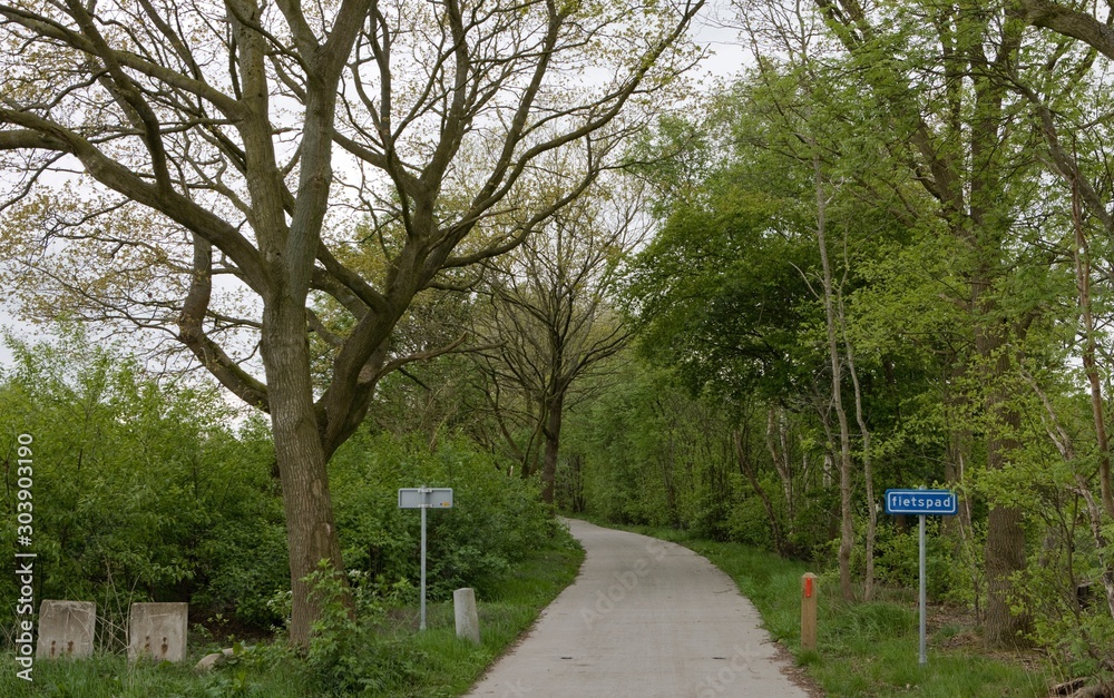 Bicycle path. Echten Drenthe Netherlands