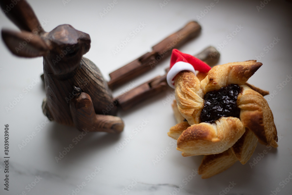Fototapeta premium traditional Finland baking Joulutorttu, finnish christmas tart
