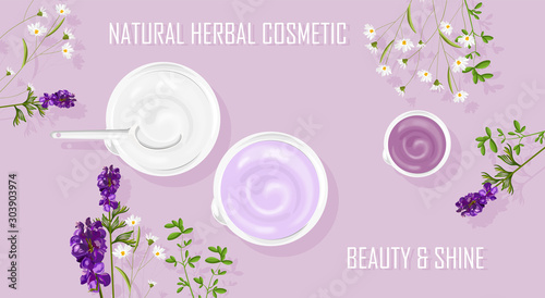 Natural herbal cosmetic cream products