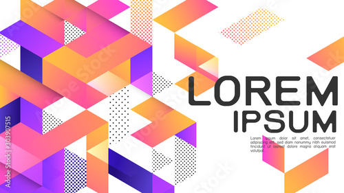 Abstract colorful gradient geometric template and modern overlapping on white background. Vector illustration