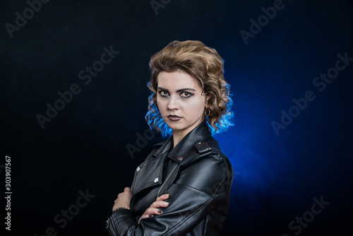 rock girl in biker jacket © Sonya