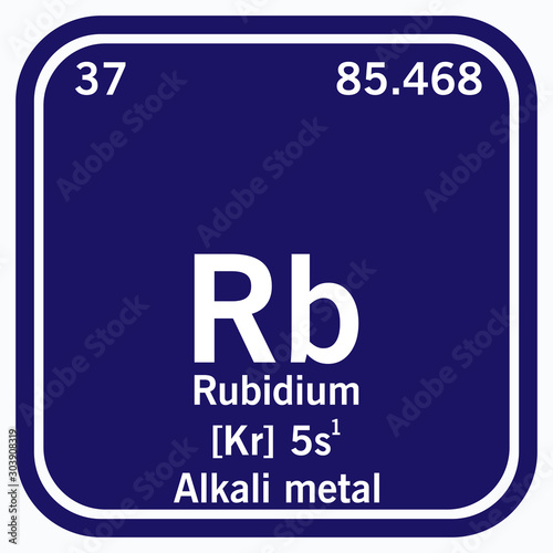 Rubidium Periodic Table of the Elements Vector illustration eps 10