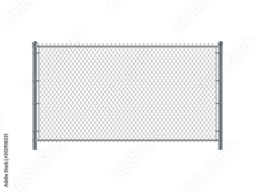 Chain link fence panel. Metal Wire Fence.