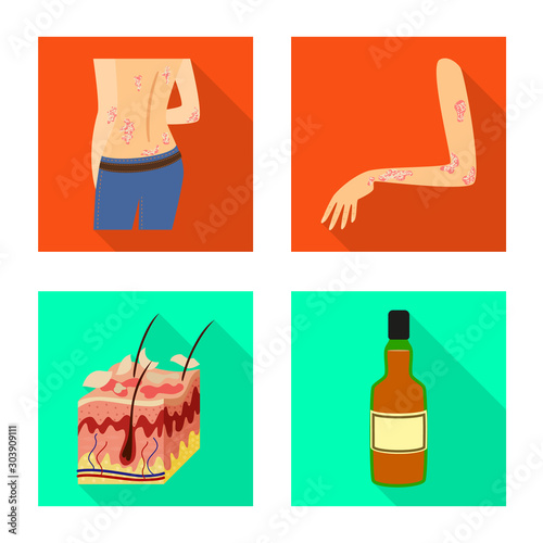 Vector design of dermatology and disease sign. Set of dermatology and medical vector icon for stock.