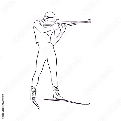 biathlete, hunter sketch 