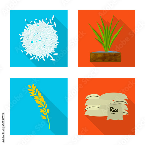 Vector illustration of raw and agricultural logo. Set of raw and ecological vector icon for stock.