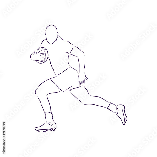 running man, rugby player sketch 