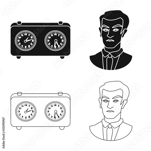 Vector design of checkmate and thin symbol. Set of checkmate and target stock symbol for web.