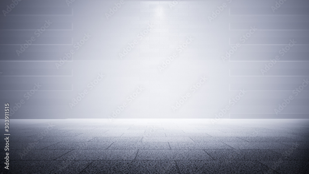 Highlights the background of the wall with fog. 3D illustration Highlights the background of the wall with fog. 3D illustration
