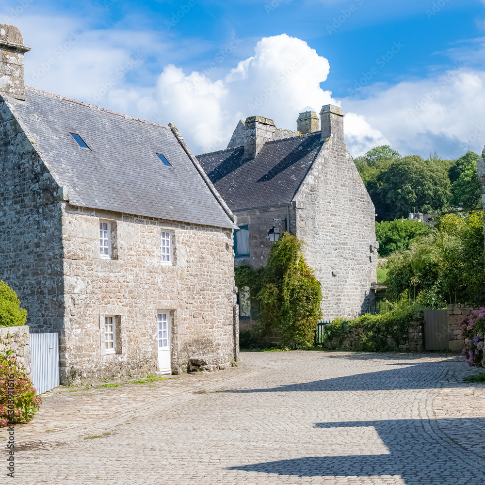 Houses in the center of Locronan, beautiful french city in Brittany