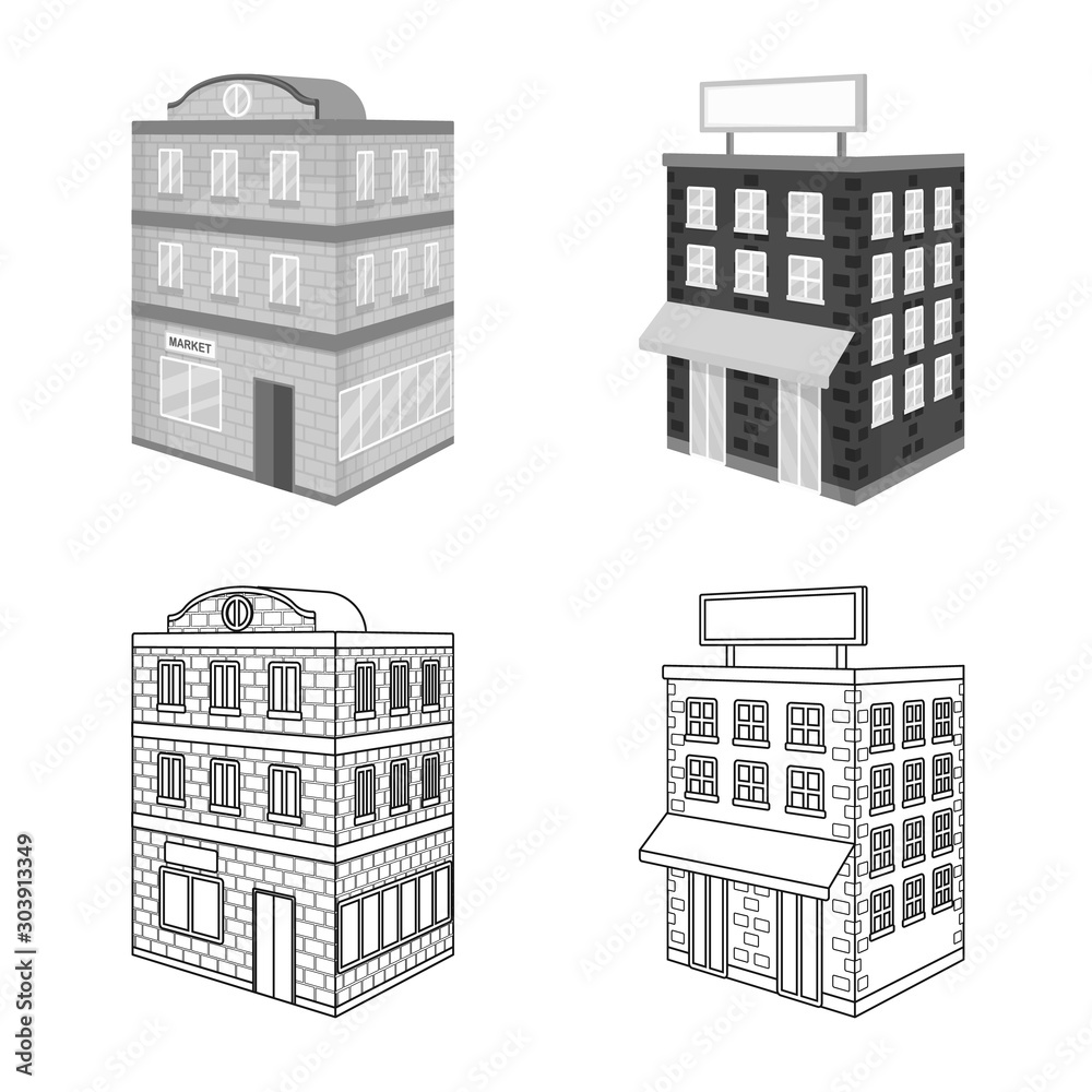 Vector design of construction and building symbol. Collection of construction and estate stock symbol for web.