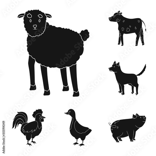 Vector design of ranch and organic logo. Collection of ranch and food vector icon for stock.