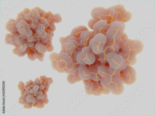 Insulin molecules. Insulin is a protein hormone that regulates the metabolism of carbohydrates and fats
