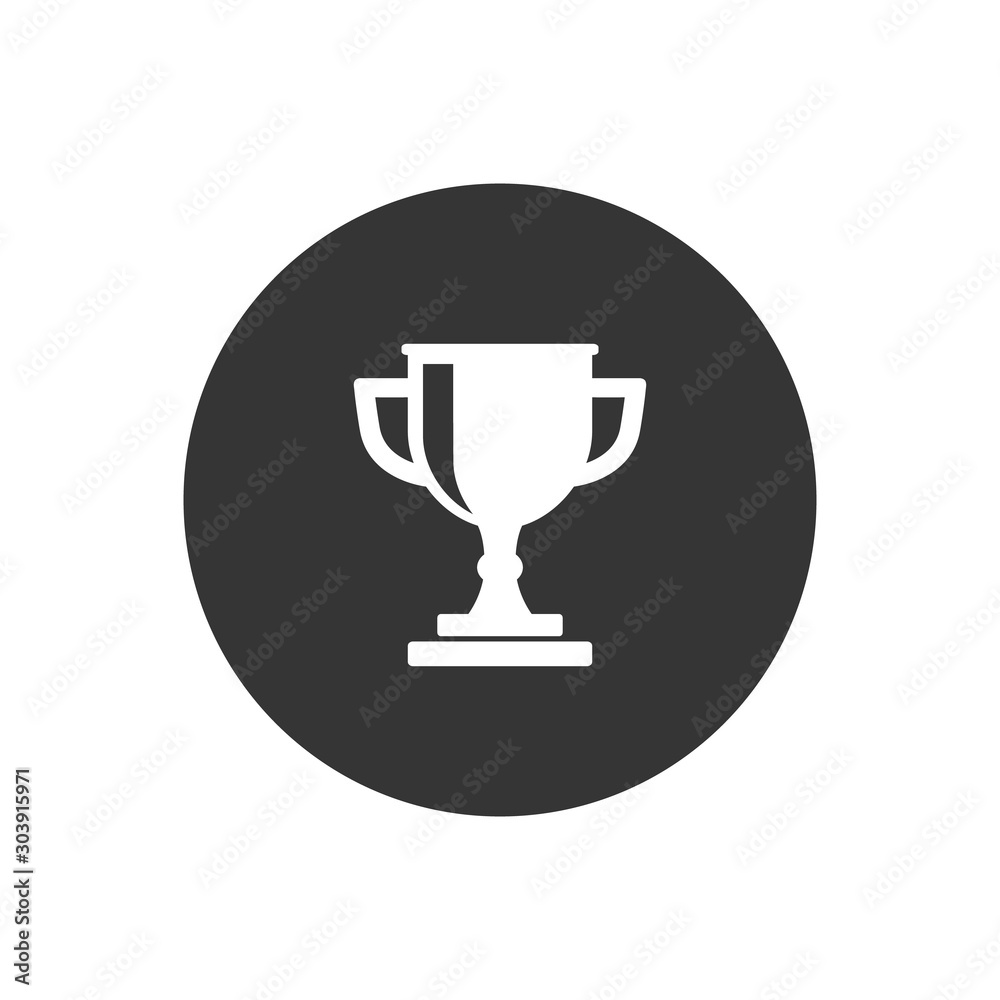 Trophy icon on gray background. Vector modern flat style Trophy icon on gray background. Vector modern flat style