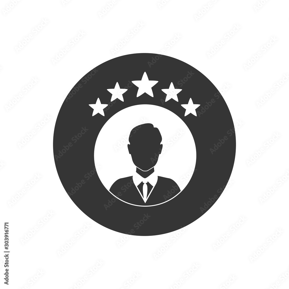 Rating vector icon white isolated on gray Rating vector icon white isolated on gray