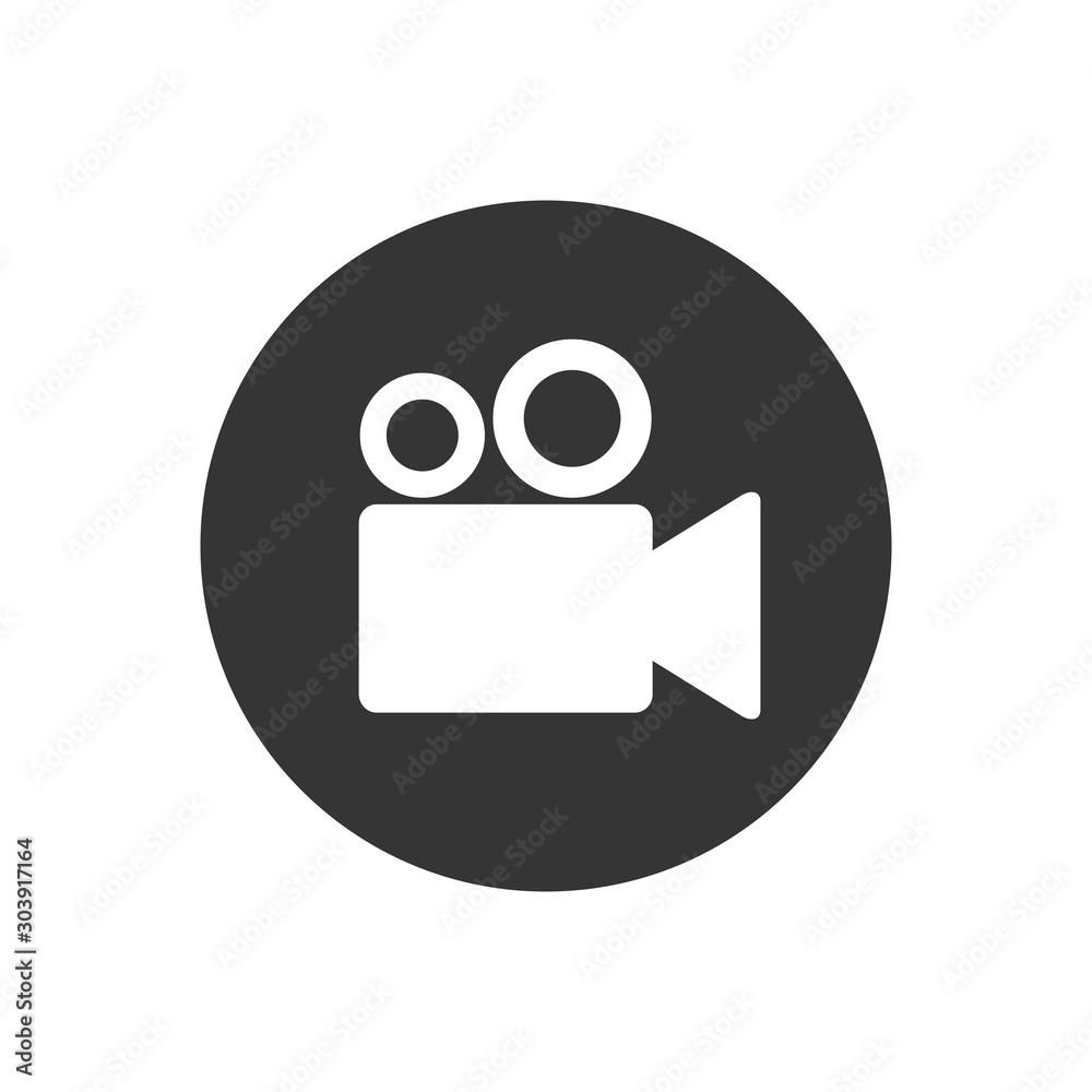Φωτογραφία Video camera icon, Movie, film, picture white sign isolated on gray background
