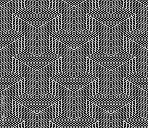 Seamless geometric isometric pattern. 3D illusion.