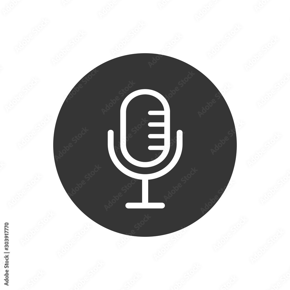 Microphone Icon Vector Symbol Illustration in flat style Microphone Icon Vector Symbol Illustration in flat style