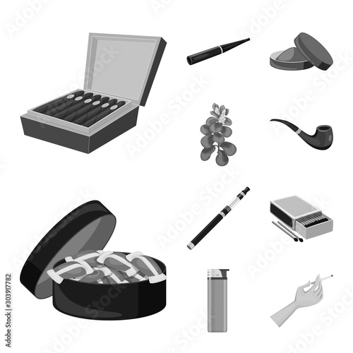 Vector design of health and nicotine logo. Collection of health and statistics stock vector illustration.