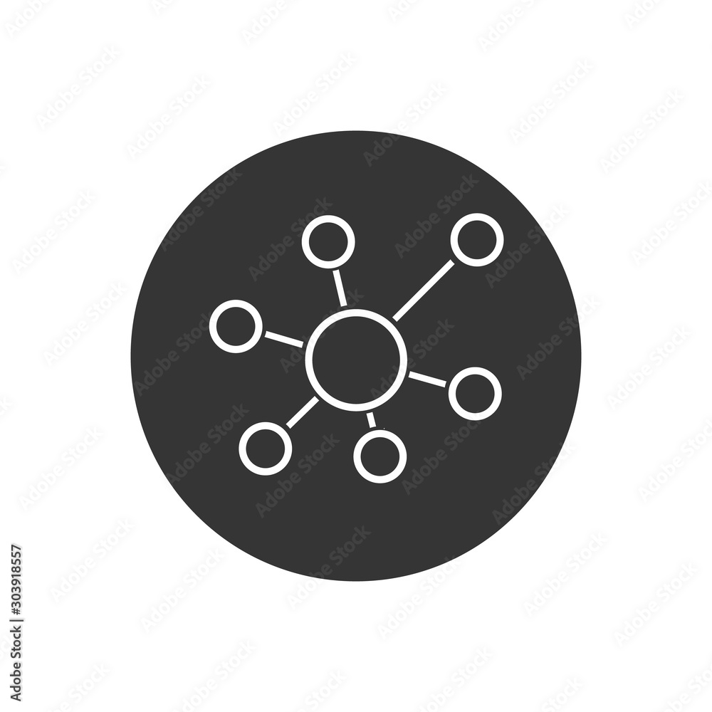 Business Network vector white icon on gray in flat style Business Network vector white icon on gray in flat style