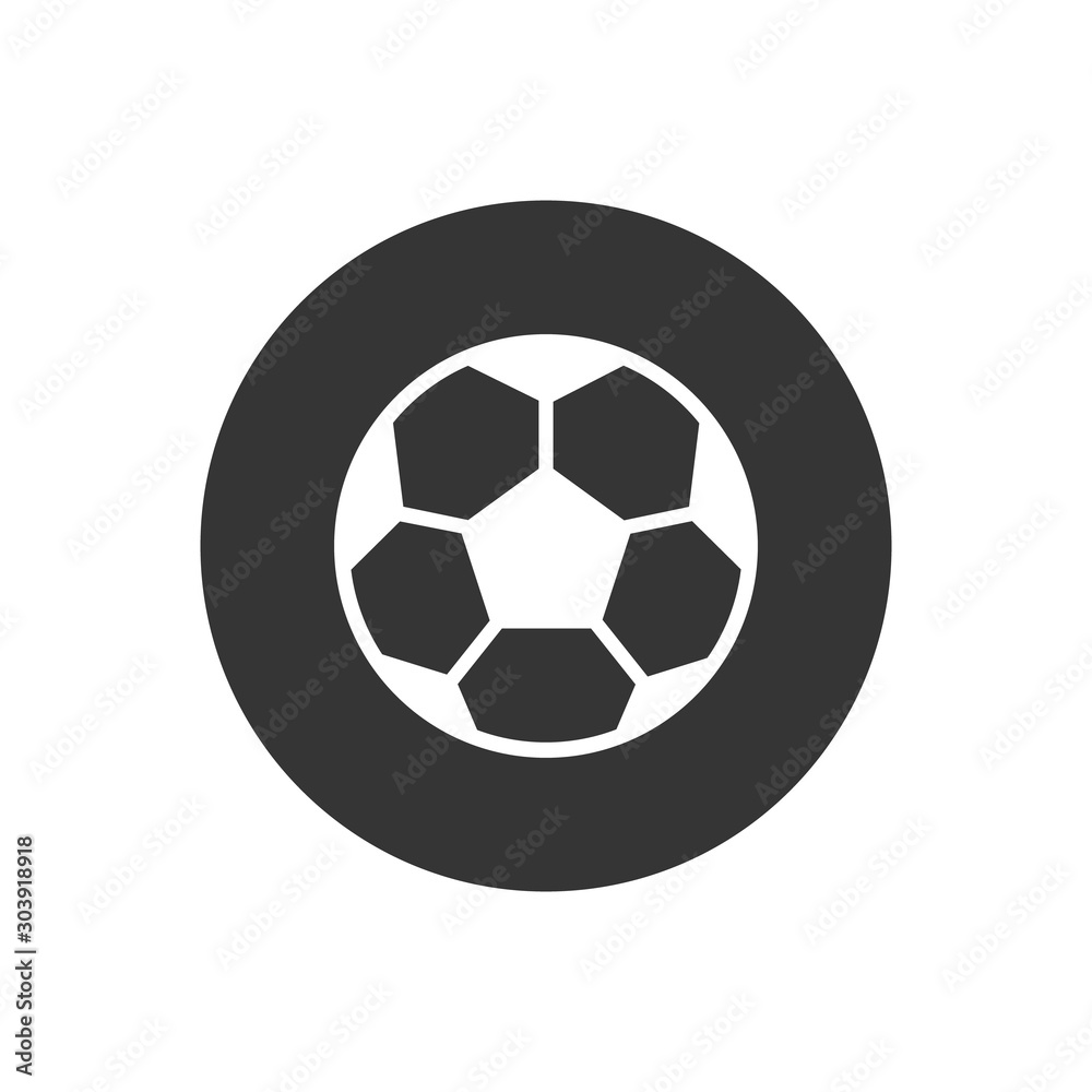 Football white icon isolated on gray. Vector in flat style Football white icon isolated on gray. Vector in flat style