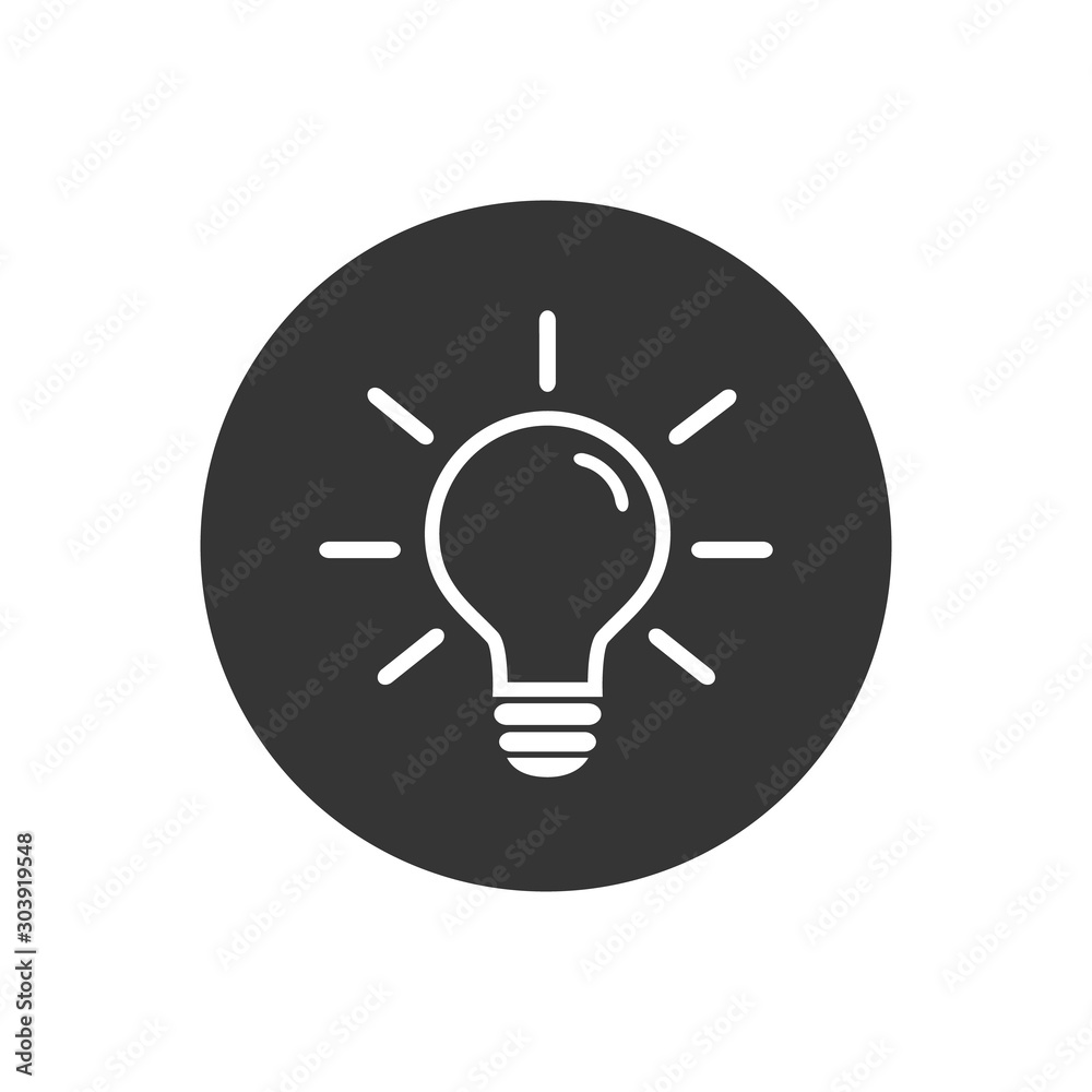 Light Bulb icon. Vector illustration in modern flat style Light Bulb icon. Vector illustration in modern flat style