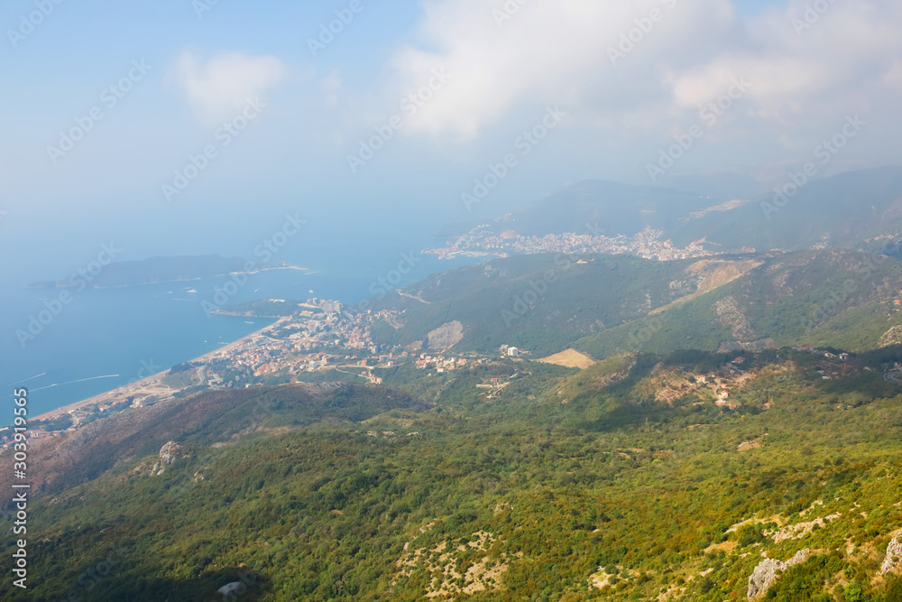 Montenegro, Rafailovici. The view on sea beach.