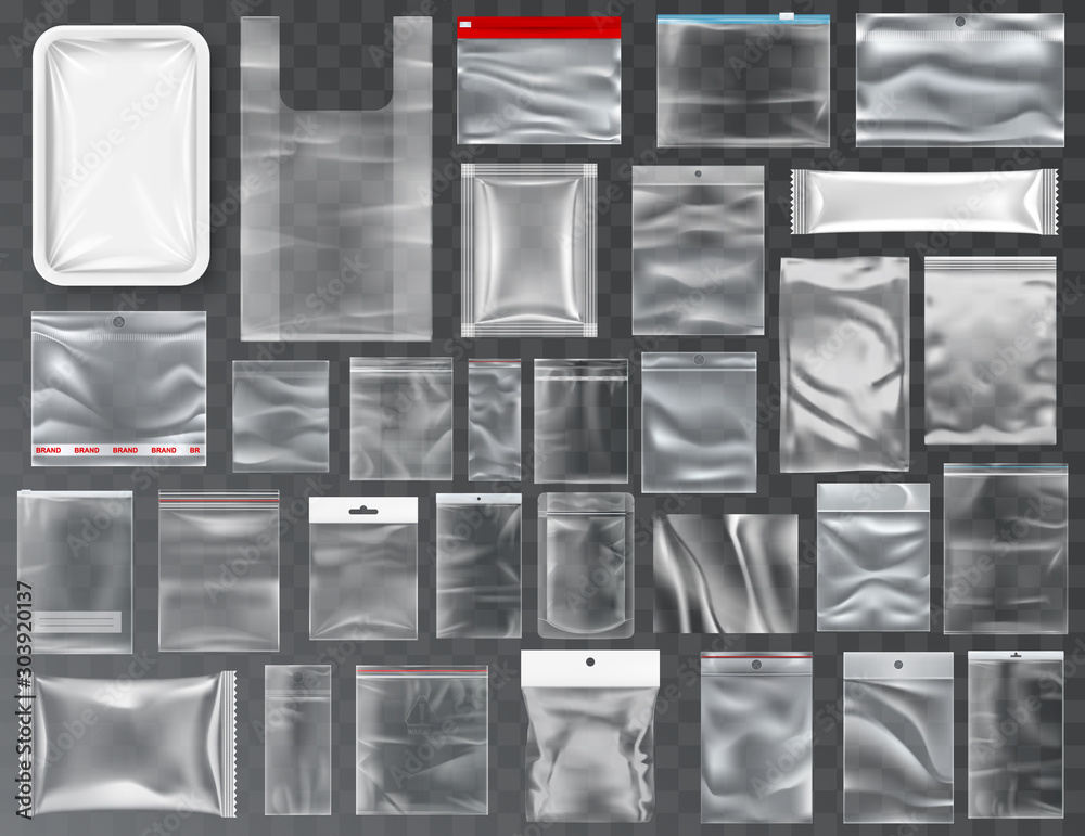 Φωτογραφία Plastic bag packages, doypack sachets and pouches