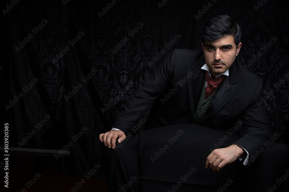 Fototapeta premium Handsome Victorian gentleman in his study 