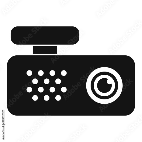 Car dvr recorder icon. Simple illustration of car dvr recorder vector icon for web design isolated on white background