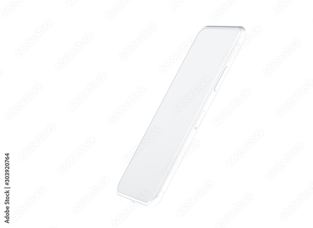 New smartphone with blank screen isolated Flat 3d New smartphone with blank screen isolated Flat 3d