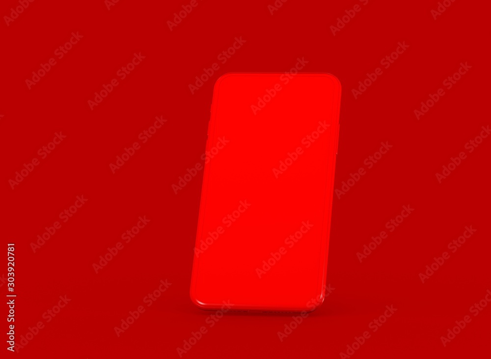 New smartphone with blank screen isolated Flat 3d New smartphone with blank screen isolated Flat 3d