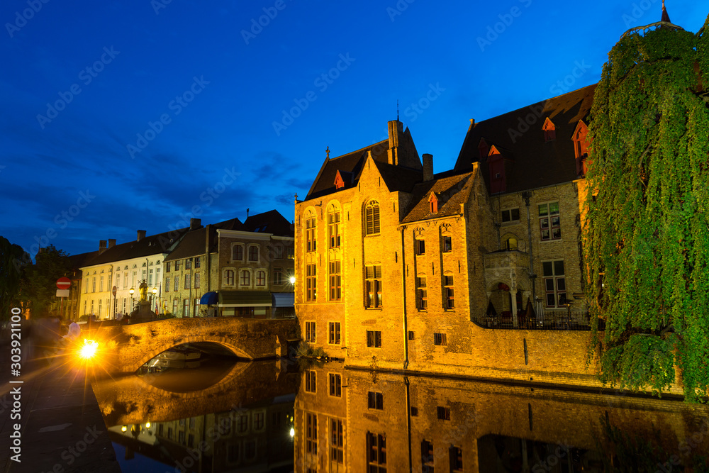 Belgium, Brugge, European town with river channels