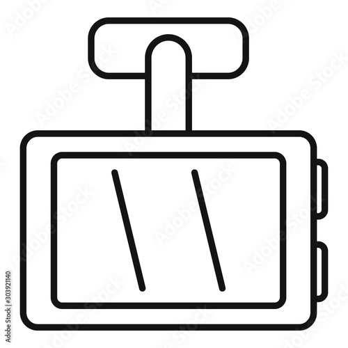 Car registrator dvr icon. Outline car registrator dvr vector icon for web design isolated on white background