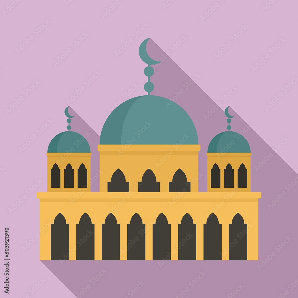 Modern mosque icon. Flat illustration of modern mosque vector icon for web design