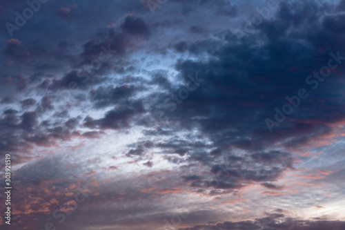 moonlight behind the cloud after sunset