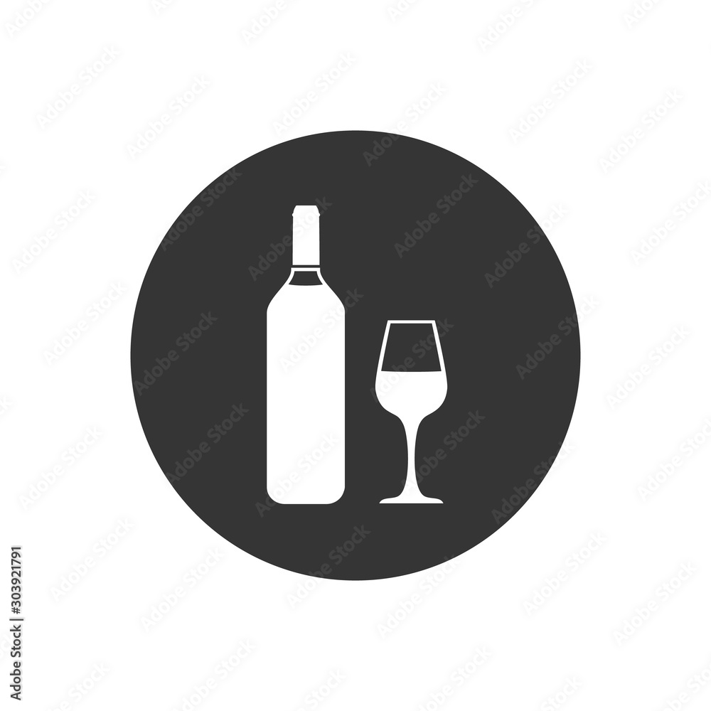 Wine White icon Vector Illustration on the gray Wine White icon Vector Illustration on the gray
