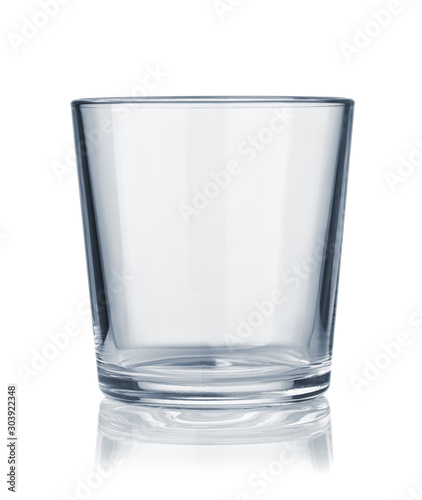 Front view of empty rocks glass
