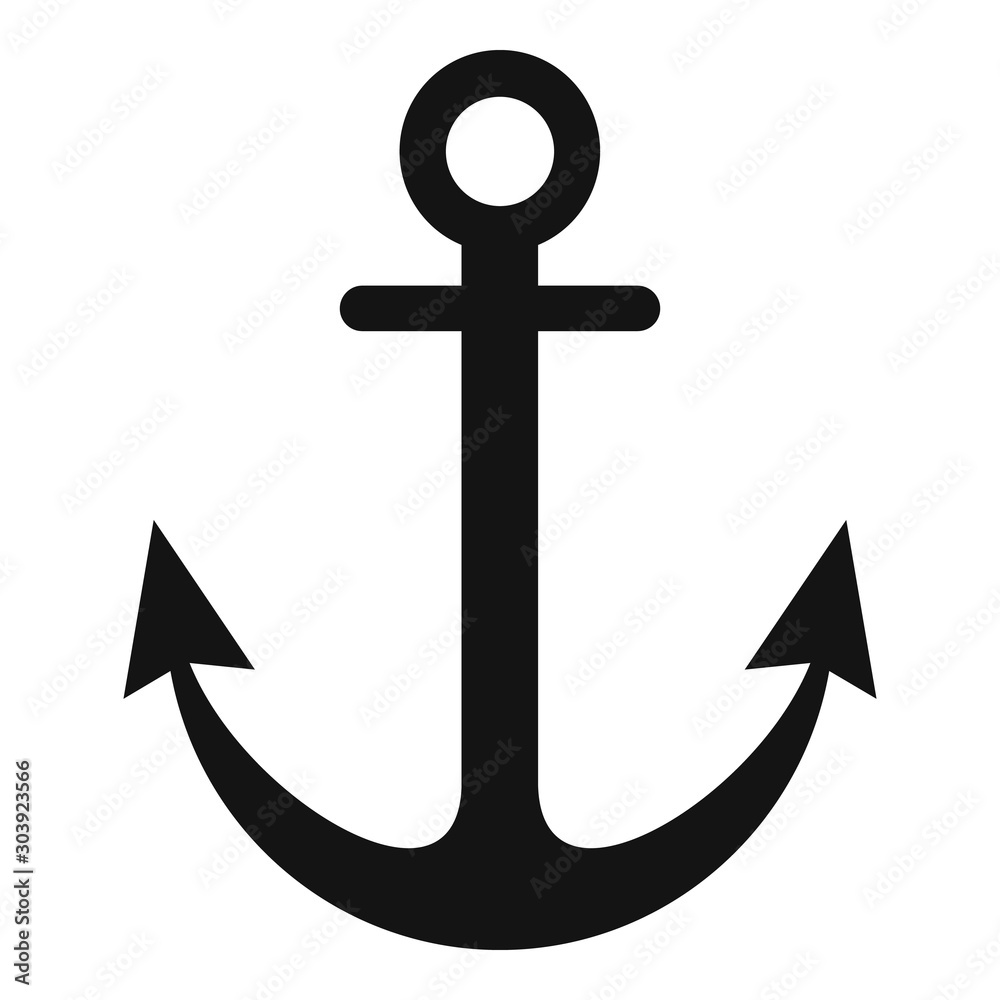 Sea anchor icon. Simple illustration of sea anchor vector icon for web design isolated on white background Sea anchor icon. Simple illustration of sea anchor vector icon for web design isolated on white background