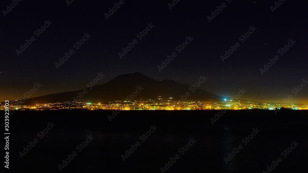 View of Mount Vesuvius in the evening View of Mount Vesuvius in the evening