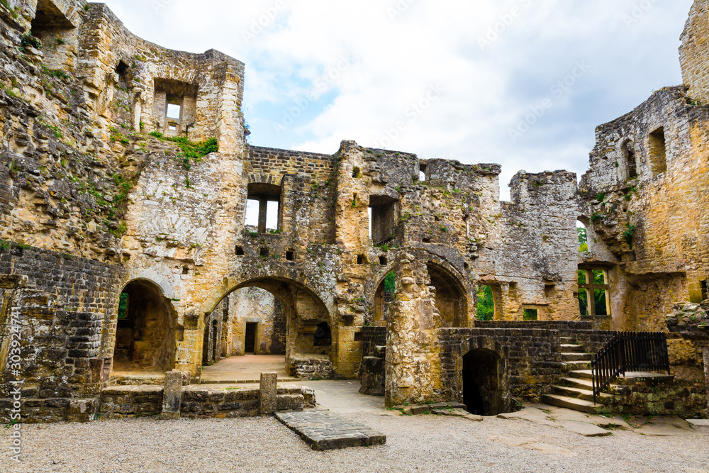 Old castle ruins, european architecture