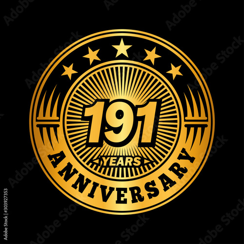 191 years anniversary celebration logo design. Vector and illustration.