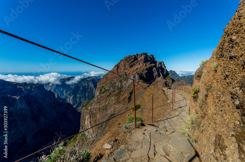 From mountain Pico Arieiro to Pico Ruivo