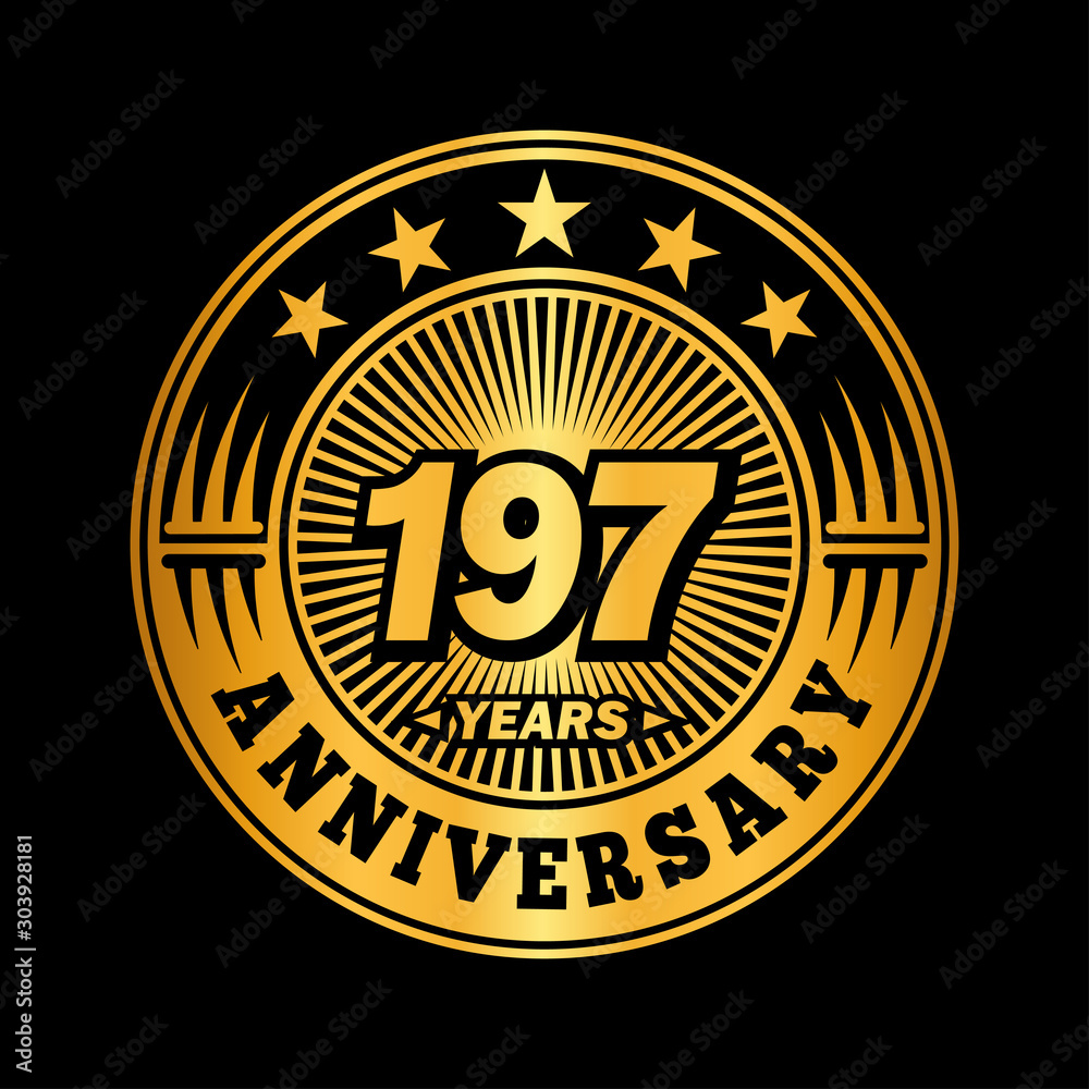 197 years anniversary celebration logo design. Vector and illustration.