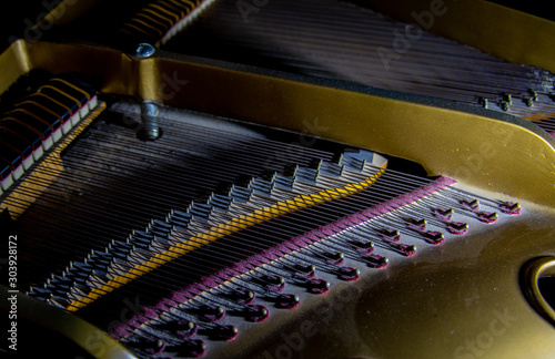 Piano Strings on a baby grand piano